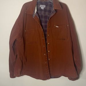 Carhartt rust colored jacket plaid lined